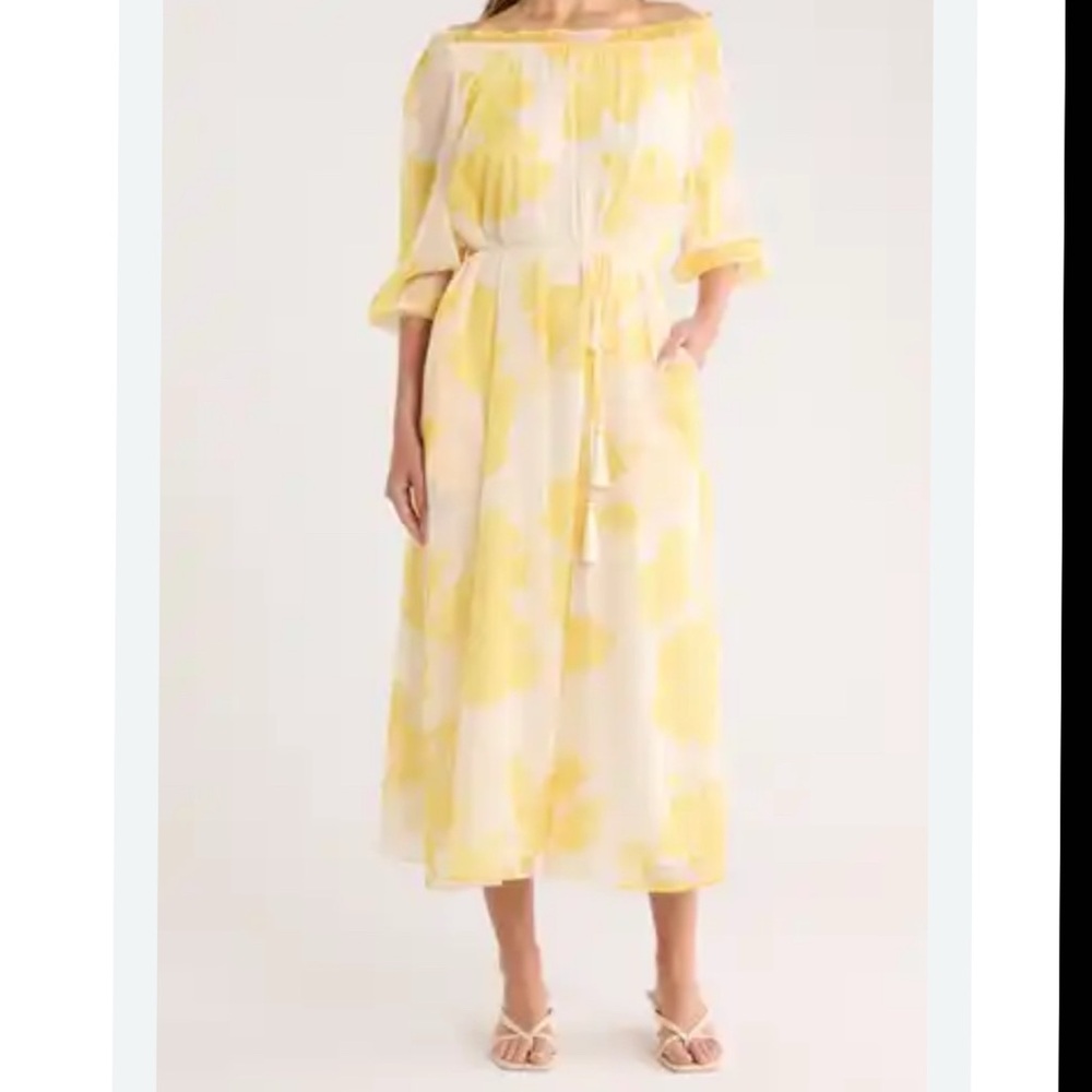MELLODAY FLORAL ELBOW SLEEVE MIDI DRESS WITH POCKETS SIZE XL NWT
